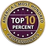 Rated Top 10 Percent Best of the Best America’s Most Honored Professionals